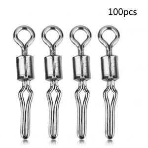 100 PièCes Durables En Acier Inoxydable Pivotants Roulants Crochet Leurre Connecteurs MatéRiel De PêChe (10 #) - Neuf