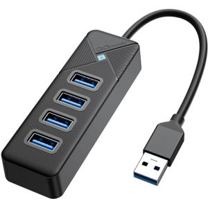 Hub Usb 3.0, 4 Ports Adaptateurpour Usb Adaptateur 5Gbps (Câble De 15 Cm) Compatible Avec Macbook, Ps4, Surface Pro, Flash Drive, Mobile Hdd, Noir (Pg4U-U3)[Z675] - Neuf