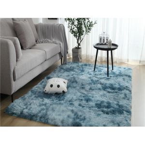 Tapis En Peluche Bleue Moelleuse 200x160cm Pour Chambre Et Salon - Neuf