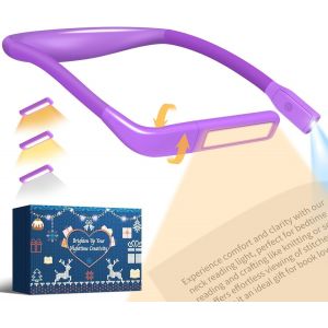 Liseuse Lampe De Lecture De Cou: Rechargeable Lampe Lecture Au Lit,3 Couleurs Liseuse Led Flexible Lampe Tour De Cou Pour Livre Tricoter Couture Camping R&eacute;paration,Idee Cadeau Femme Maman Lecteur Ad - Neuf