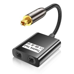 VornixorSarlshop-R&eacute;partiteur Fibre Optique R&eacute;partiteur C&acirc;ble Optique Audio 1 Entre 2 Sorti Adaptateur Audio Num&eacute;rique Toslink pour Barre, TV - Noir - Neuf