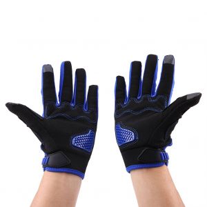 1 Paire De Gants Tactiles A Doigts Longs Pour Moto, Cyclisme, Sports De Plein Air, Respirants, Bleus, Taille Xl - Neuf