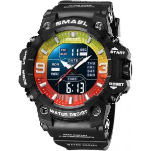 Homme Outdoor Sport Digitale Etanche Montre Led &Eacute;lectronique Alarme Double Temps 12h/24h Analogique Quartz Militaires Plastique Caisse Montres Et Caoutchouc Ruban.[J946] - Neuf