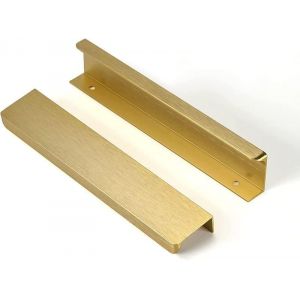 6PCS Poign&eacute;e de Meuble Noir Poignee de Meuble Cuisine Noir Poign&eacute;e Invisible Poign&eacute;e Meuble Noir Mat en Alliage d'Aluminium Entraxe 300mm - Neuf