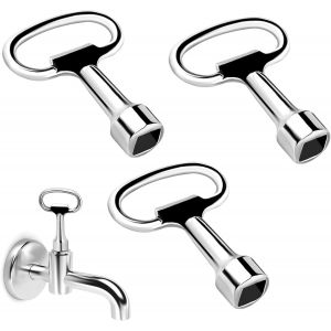 Lot de 3 clés carrées pour robinet de 8 mm - Clé à douille triangulaire en métal - Clé à douille - Clé de purge pour radiateur - Clé pour purge - 13 x 8 x 8 mm - Pour boîtier électrique, gaz, - Neuf