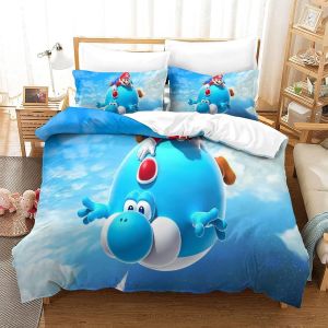 Parure De Lit D Avec Housse De Couette Et Taies D'oreiller Super Mario Bros Motif Imprim&iquest;&iquest; Doux Et Durable Microfibre Avec Fermeture &iquest;&iquest;Clair Pour Enfants Et Adultessingle&pound;&iquest;Xcm&pound;&copy; - Neuf