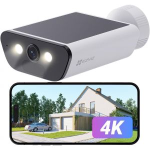 CB5 4K Wireless Wireless WiFi Surveillance Camera with Battery,Solar Outdoor Camera,Color Night Vision,Human/Vehicle Shape Detection,Active Defense,IP65 Waterproof,Alexa - Neuf