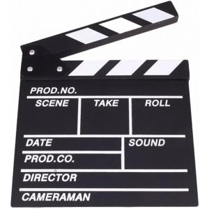 CHECARZHN--NO1-Clap Board Clap Board En Bois Pour Film Hollywood Avec Noir Et Blanc, 30 X 27 Cm, Accessoires De Photomaton - Neuf