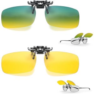 Kathlelxh-2 Pièce Lunettes De Conduite Nocturne À Clip Clip Lunettes Polarisant Clips Lunettes Soleil Homées Lunettes De Soleil Polarisées Contre La Lumière Vision Haute Définition[H721] - Neuf