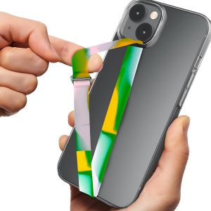 KAL-Dragonne Élastique Pour Téléphone Portable -En Vert Rose Délicat -Support Pour Téléphone Portable En Silicone Avec Prise En Main Sûre -Bande De Poignée En Silicone Souple Pour Plus De Confort - Neuf