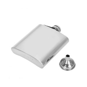 Élégante Bouteille De Whisky De Poche En Acier Inoxydable De 6 Oz Avec Entonnoir - Parfaite Pour Les Spiritueux À Emporter ! - Neuf