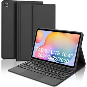Tianyi-Clavier Pour Samsung Galaxy Tab S6 Lite 10.4 Pouces 2024/2022/2020 Avec Pavé Tactile, Étui Clavier Pour Tab S6 Lite Magnétique Amovible Français Azerty Layout Bluetooth, Noir - Neuf