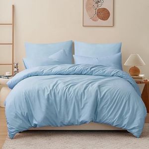 Tianyi-Housse De Couette 240x260 Cm Bleu Avec Fermeture Éclair U2013 Parure De Lit 2 Personne Pour Lit 200x200 Avec 2 Taie D'oreiller 65x65 Cm U2013 Ensemble En Microfibre Infroissable - Neuf