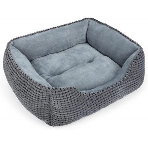 Kalanka-Panier Pour Chien, Lit Petit Chien Lavable, Antid&eacute;rapant Coussin Doux Anti-Anxi&eacute;t&eacute; Pour Petit Chiens Et Chats, 51x48x15cm - Neuf