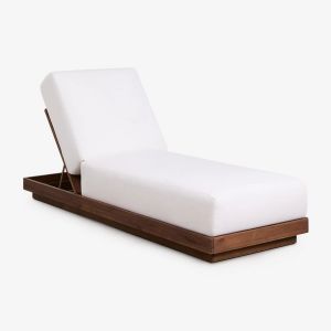 Chaise Longue Inclinable En Bois D'acacia Lecia Brun Acacia Fonc&eacute; - Neuf