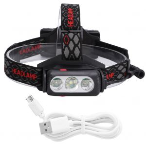 Hjlian Lampe Frontale Led Double Face Etanche Pour Exterieur, Camping, Course A Pied, Peche, Chargement Usb - Neuf