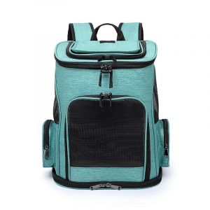 Sac À Dos Pour Chat Et Chien, Sac De Transport Pliable Et Respirant Pour Petits Chats Et Chiots, Avec Sangle De Sécurité Intérieure (Vert, 33 X 26 X 40 Cm) - Neuf