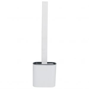HJLIAN Ensemble de brosse WC murale pour salle de bain, nettoyage en profondeur et support a sechage rapide avec long manche, blanc - Neuf