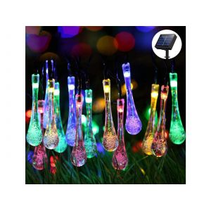 Guirlande Lumineuse Solaire En Forme De Goutte D'eau De 10 M (100 Led) Pour La D&eacute;coration De Jardin - Neuf