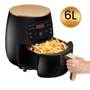 Friteuse Sans Huile, 6L Friteuse à Air Chaud Electrique Multifonction Air Fryer Écran Tactile LCD avec 8 programmes 2500W - Neuf