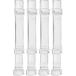 Invisible Transparent Bra Sangle Antidérapant Réglable Soutien-Gorge Sangle Souple 2 Paires Transparent Bandoulière (10mm) - Neuf