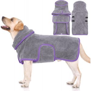 Jgd-Peignoir Chien Super Absorbant, Serviette S&eacute;chage Rapide Pour Petit Chien, Microfibre Pour S&eacute;chage Apr&egrave;s Baignade, Bain Ou La Pluie - Xs - Neuf