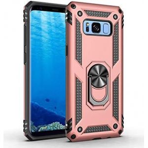 Kal-Coque Samsung Galaxy S8+ Plus, Avec Anneau Support, Coque Etui Housse Galaxy S8+ Plus Antichoc Militaire [Tough Armor] Heavy Duty Shock Proof Protective Housse Pour Galaxy S8+ Plus- Rose Or - Neuf