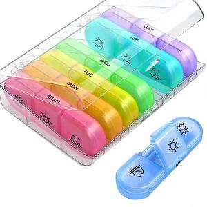 Pilulier 21 compartiments,3 prises par jour,portable,voyage,B - Neuf
