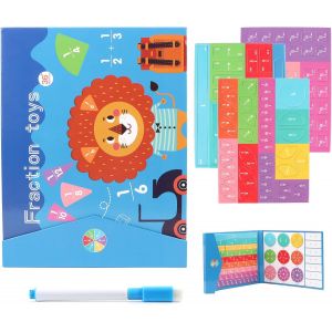 KAL-Math&eacute;matiques Montessori Primaire, Jeux De Math&eacute;matiques 6 7 8 9 Ans, Jouets &Eacute;ducatifs Fractions, Jouet &Eacute;ducatif Arithm&eacute;tique, Calcul Fractionnaire Du Bois Mat&eacute;riel Montessori - Neuf