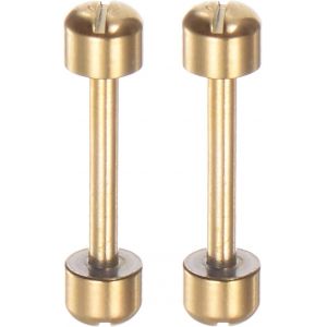 Kal-2pcs Montre Vis Tube Tige 16mm Intérieur Dia Acier Inoxydable Acier Montre Bracelet Épingles, Or Ton - Neuf