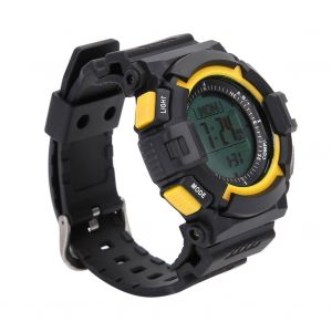 Montre De Sport Multifonction Etanche, Altimetre, Boussole, Chronometre, Barometre, Jaune Et Noir - Neuf