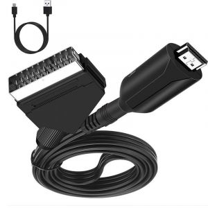 KALANKA-Scart vers Hdmi Convertisseur Péritel vers HDMI avec câble HDMI,Supporte la Commutation 4:3 et 16:9 pour Full HD TV 720P/1080P pour Les Lecteurs DVD, VHS, VCR - Neuf