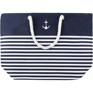 Sac de plage pour femme-Ray&eacute;,grand et &eacute;l&eacute;gant-Fermeture &eacute;clair-Pour la plage,le quotidien et les vacances-L&eacute;ger et spacieux-Design marin - Neuf