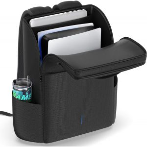 Sac &agrave; Dos pour Console PS5/Slim/Pro, Sac de Transport PS5 de Protection Compl&egrave;te, Backpack de Rangement de Grande Capacit&eacute; pour Deux Manettes, Portail PS, Ordinateur, Accessoire PS5/PS4 (Noir) - Neuf
