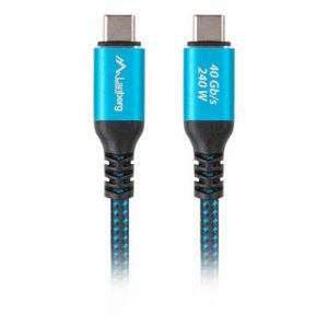 Lanberg CA-CMCM-44CU-0005-BK c&acirc;ble USB USB4 Gen 2x2 0,5 m USB C Noir et Bleu - Neuf