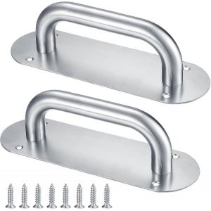 2pcs poignées de porte,poignées de porte à pousser avec plaque arrière,matériel de poignées de traction robuste - Neuf