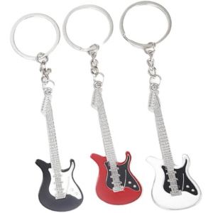 Kal-Dr&ocirc;les Guitare Porte-Cl&eacute;s,Dessin Anim&eacute; Pendentif Porte-Cl&eacute;s Mignon Guitare Pendentif 2 Pi&egrave;ces Personnalit&eacute; Tendance Porte-Cl&eacute;s Pour Sac &Agrave; Cl&eacute; Ornements Petit Souvenir Cadeau - Neuf