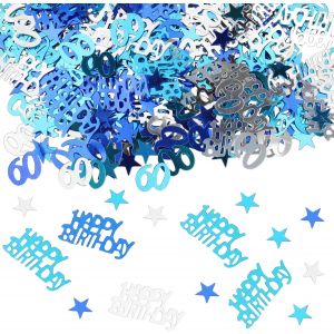 Lot de 500 confettis de table pour 60 ans - Pour homme et femme - Bleu - D&iquest;&iquest;coration de table pour 60e anniversaire - D&iquest;&iquest;coration de table pour 60e anniversaire femme - D&iquest;&iquest;coration de table - Neuf