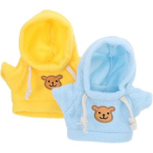 2 Pi&egrave;ces Ours en Peluche V&ecirc;tements Ours en Peluche Chemises Mini Poup&eacute;e V&ecirc;tements Animal en &Agrave; Capuche Animal en Habiller ments Poup&eacute;e - Neuf