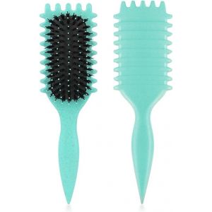 Curl Defining Brush,Curly Hair Brush,Curl Brush,For Detangling,Shaping,Defining Curls For Women And Men (Green) - Neuf
