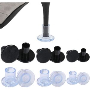 Prot&egrave;ge-Talon Pour Talons Hauts, Adapt&eacute; Pour La Pelouse, Les Mariages, Les Occasions Formelles, S/M/L Transparent Et Noir (6 Paires) - Neuf