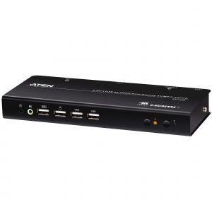ATEN Commutateur KVMP double &eacute;cran USB 4K HDMI &agrave; 2 ports (c&acirc;bles inclus) - Neuf