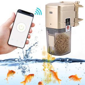 Hjlian Distributeur D'alimentation Intelligent Sans Fil Wifi Pour Aquarium (Dore) - Neuf