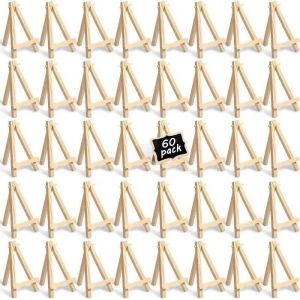 Mini chevalet en bois - YSTP - 60 pièces - 7x12,5 cm - Triangulaire - Matériau durable - Neuf