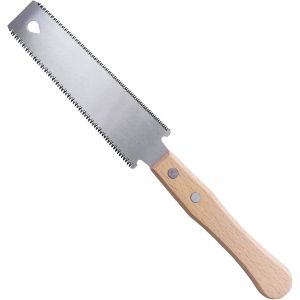 Petite Scie &agrave; Main Japonaise, Scie de Traction &agrave; Deux Tranchants 12/17 TPI, Lame Flexible pour Travail du Bois Scie &agrave; Main avec Poign&eacute;es en Bois pour Coupes Fines de Bois (150mm Lame) - Neuf