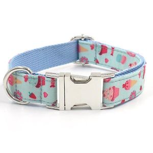 Collier &Eacute;l&eacute;gant Et R&eacute;glable Avec Noeud Papillon Pour Chiens De Petite, Moyenne Et Grande Taille - Coton Confortable Avec Finitions Chics En Or Rose - Neuf