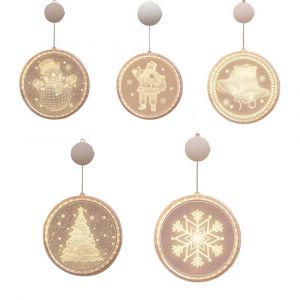 Lot De 5 Guirlandes Lumineuses Led &Agrave; Ventouses Pour D&eacute;corer Les Fen&ecirc;tres - Neuf