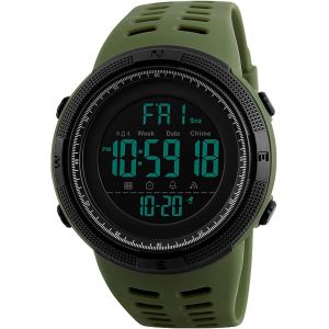 Eryi-Montre Homme Numérique Étanche 5atm:Montre Digitale Militaire Extérieur Multifonctionnel À Bracelet Silicone Avec Chronomètre Calendrier Led - Cadeau Anniversaire Fête Des Pères - Neuf