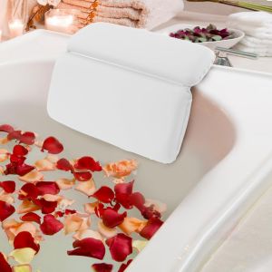 Coussin de baignoire imperméable avec 7 ventouses antidérapantes renforcées, appui-tête pour spa et salle de bain, oreiller de baignoire de luxe pour jacuzzi, baignoire et spa - Neuf