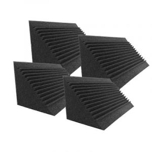4 pcs panneau de mousse insonorisante,brique en forme de coin de piège à basses,isolation acoustique en mousse insonorisante T - Neuf